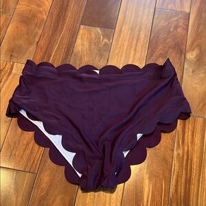 Scalloped Burgundy Bikini Bottom